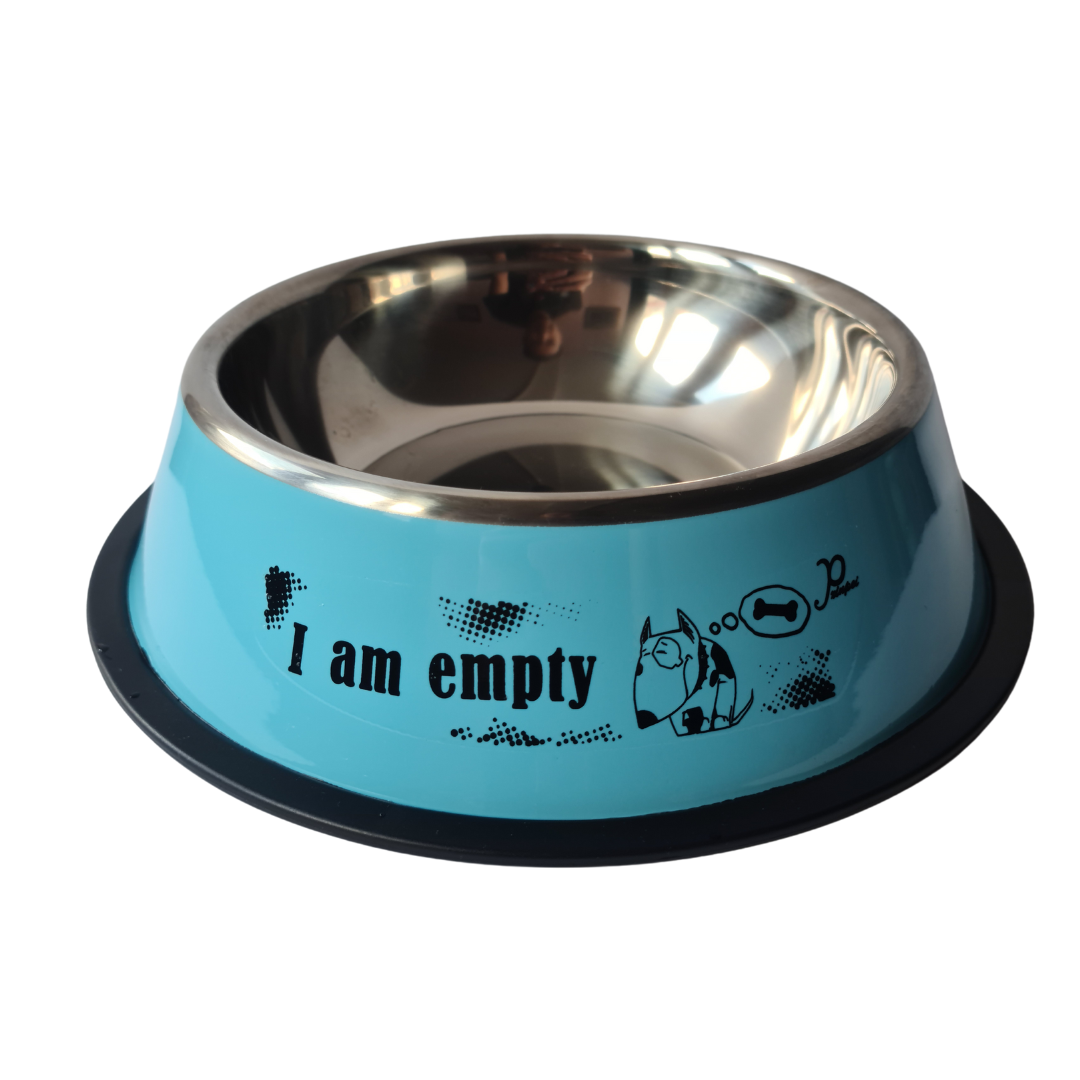 Cuenco de acero inoxidable para perros "I am empty" 22'CM